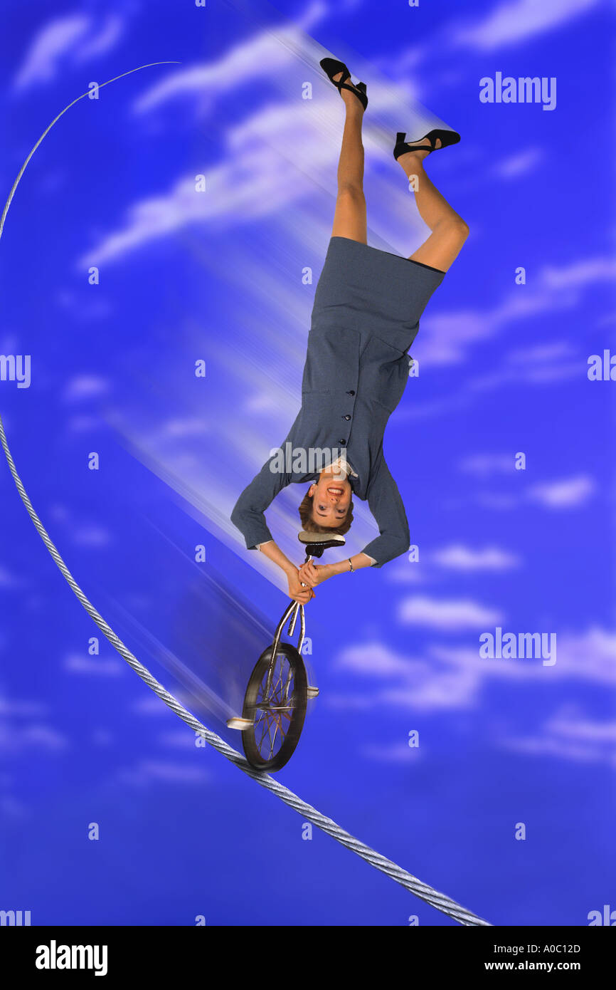Unicycle tightrope hires stock photography and images Alamy