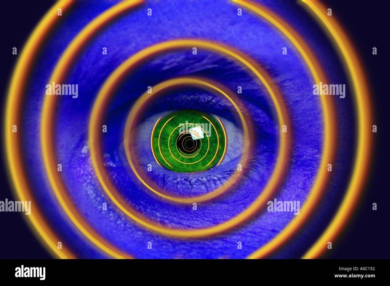 Blue eye in spiral Stock Photo Alamy