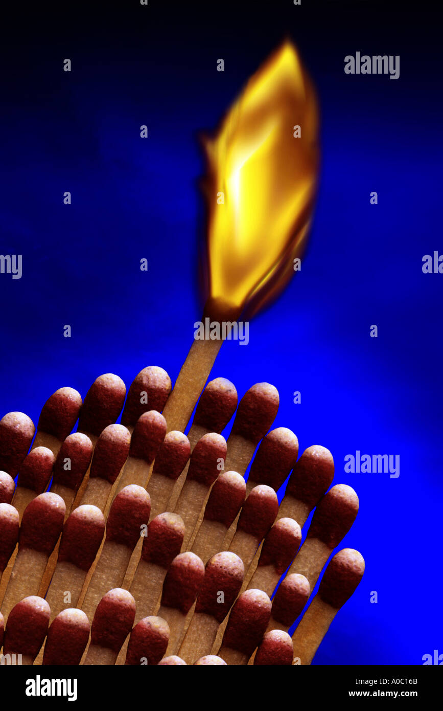 Match burning Stock Photo