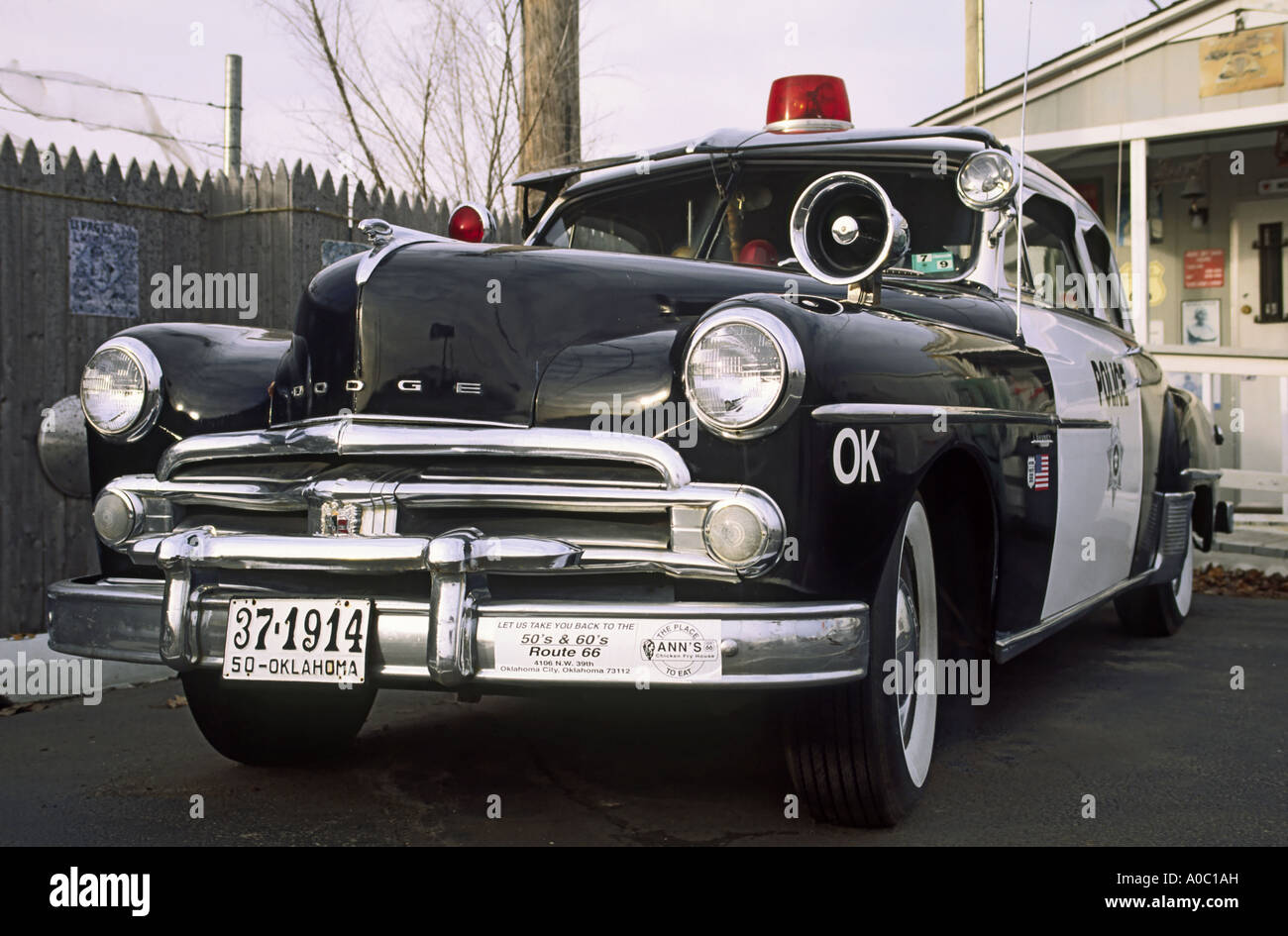 1950 Dodge Coronet Police Car At Anns Chicken Fry House Restaurant