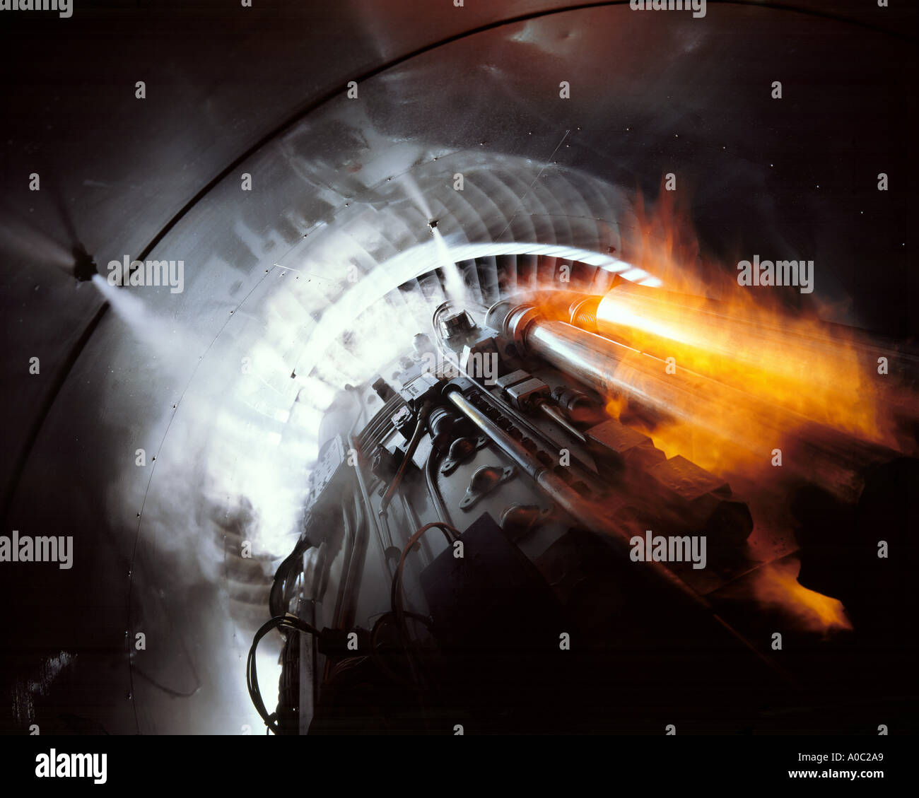 Jet Engine Fire Stock Photo Alamy
