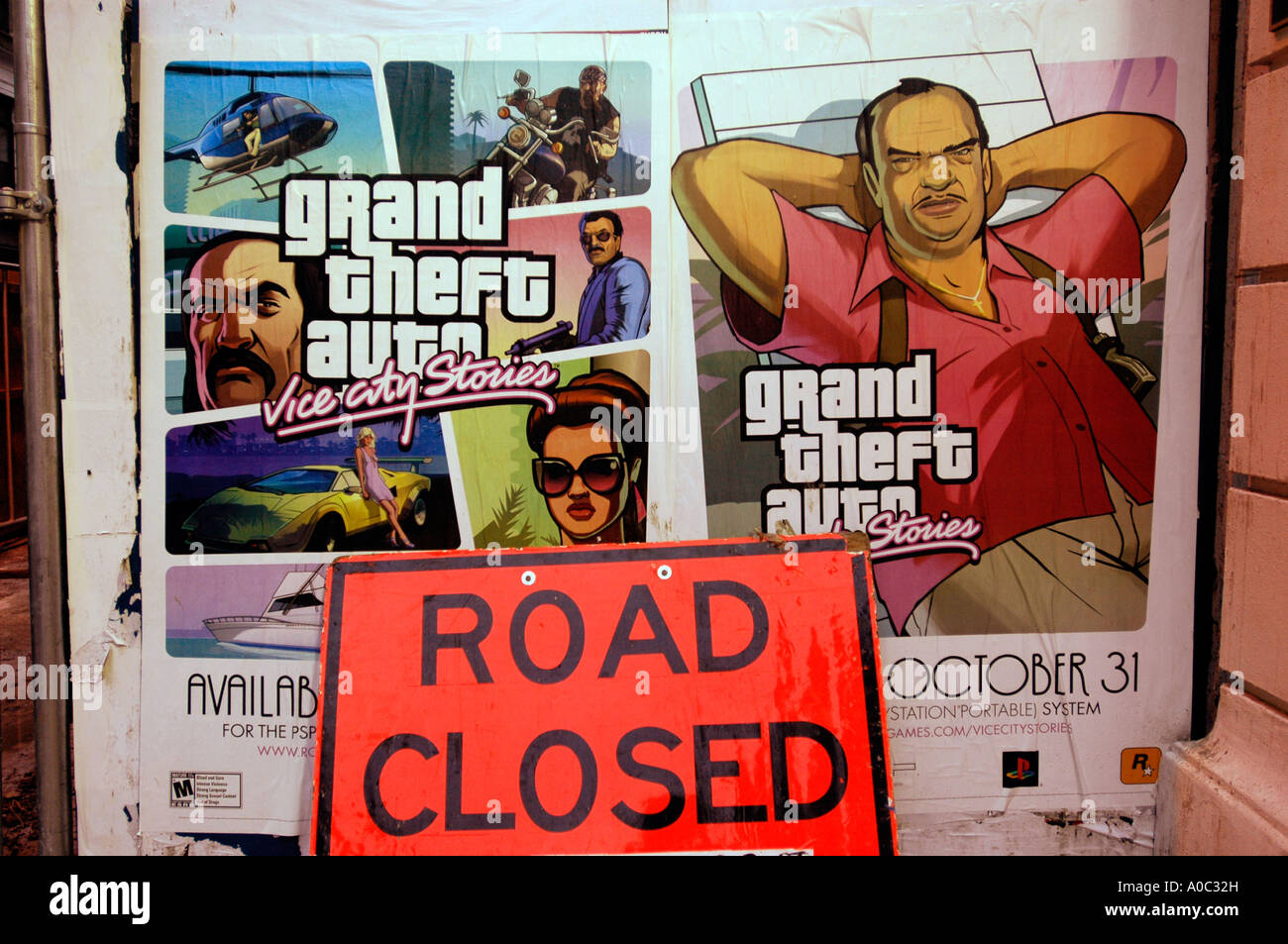 Advertising for the video game Grand Theft Auto Vice City Stories Stock Photo