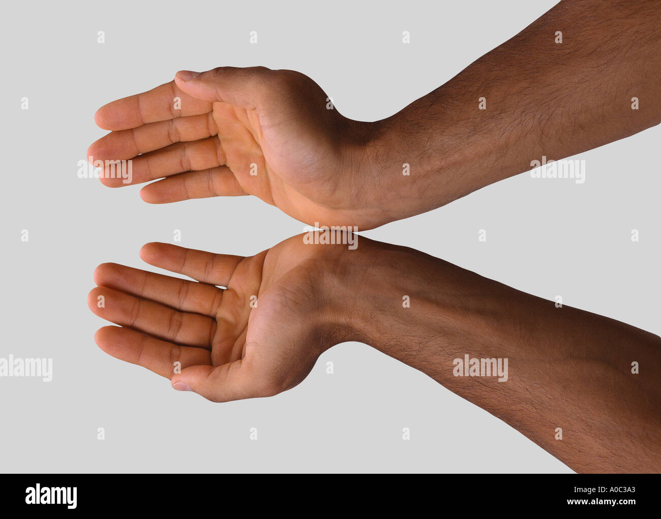 Brown male hands Stock Photo