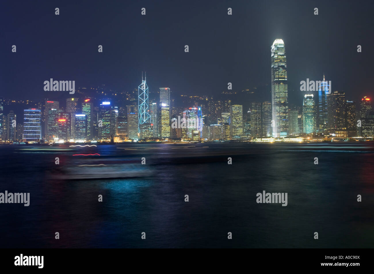 Skyline of Hong Kong Island from Kowloon, Hong Kong, China Stock Photo ...