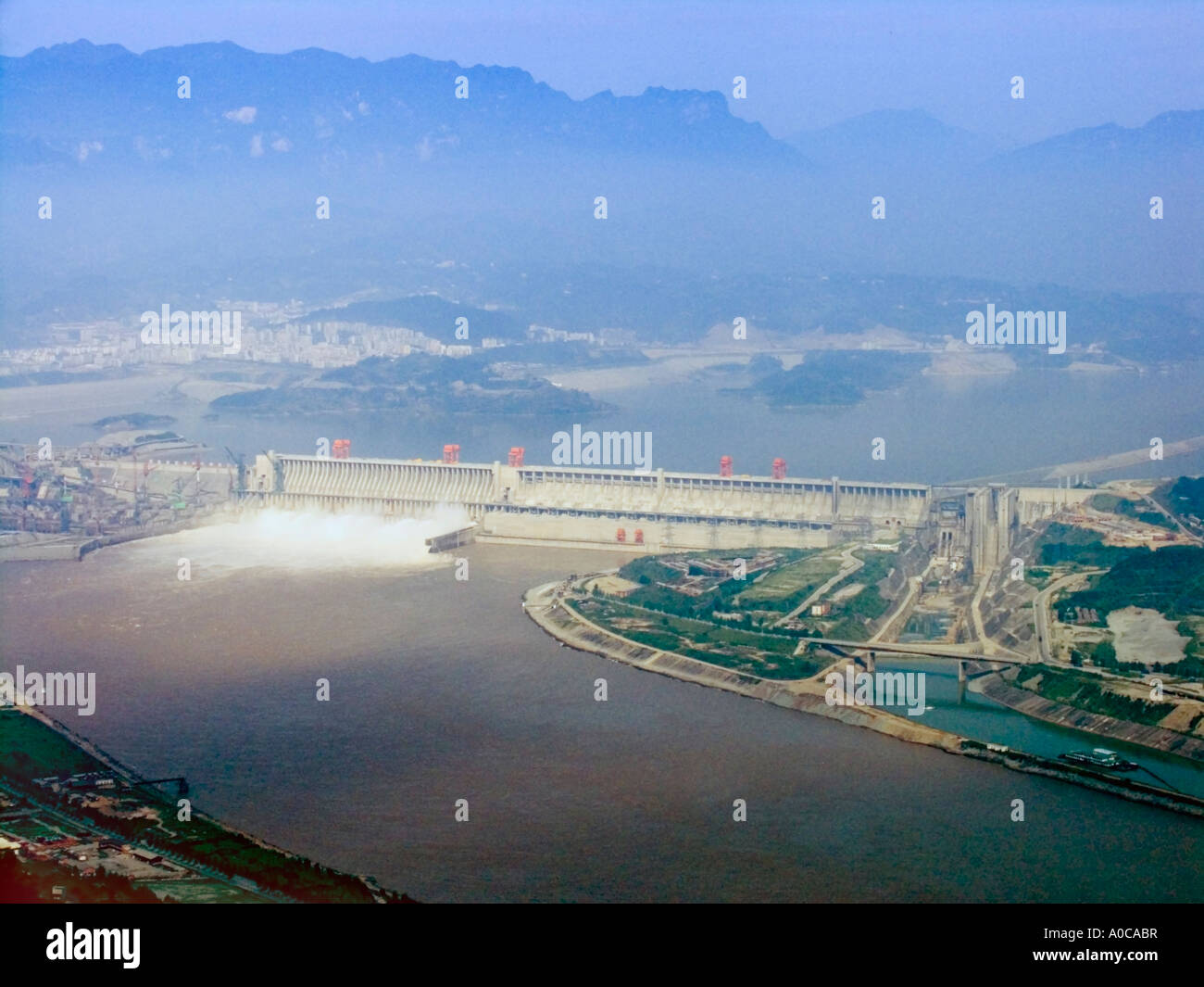 Three Gorges Dam on Yangtze River Stock Photo