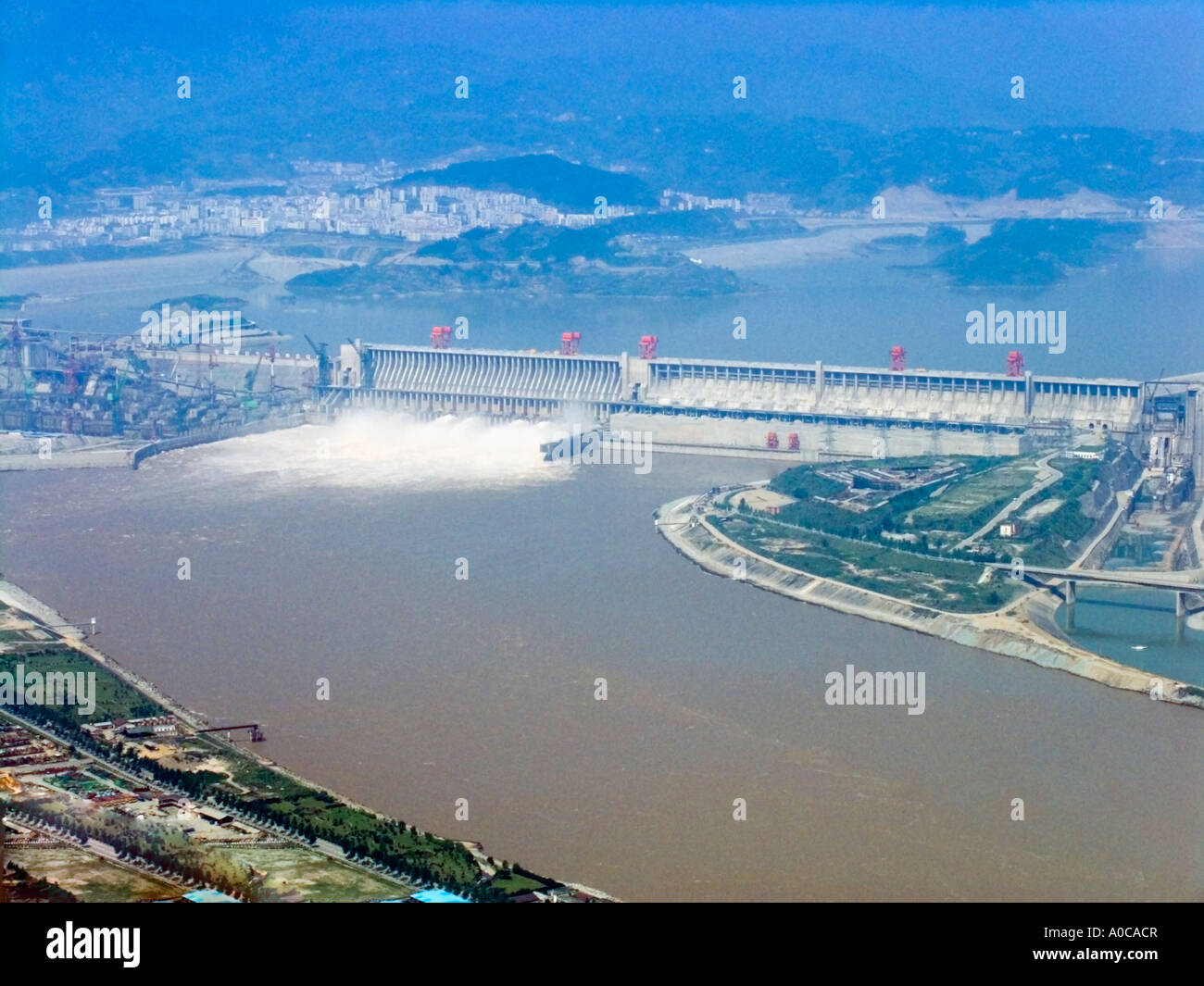 Three Gorges Dam on Yangtze River Stock Photo