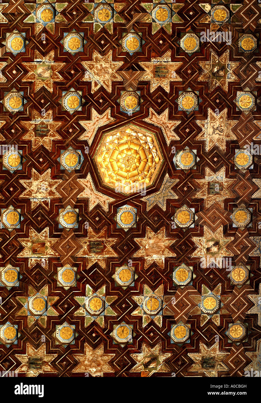 Amazing ornate wooden ceiling in Alcazar former moorish fortress in ...