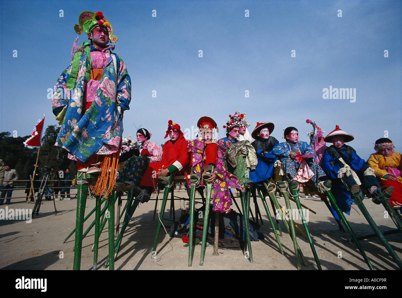 Folk Dancers on Stilts Stock Photo Alamy