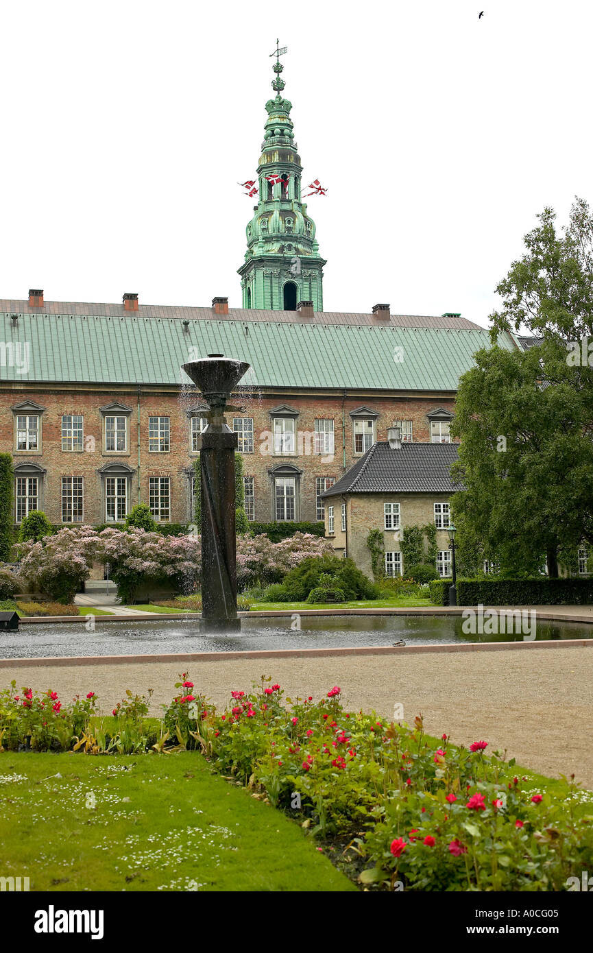 Copper Water Fountain In Garden Of The Royal Library And Christiansborg copper-water-fountain-in-garden-of-the-royal-library-and-christiansborg