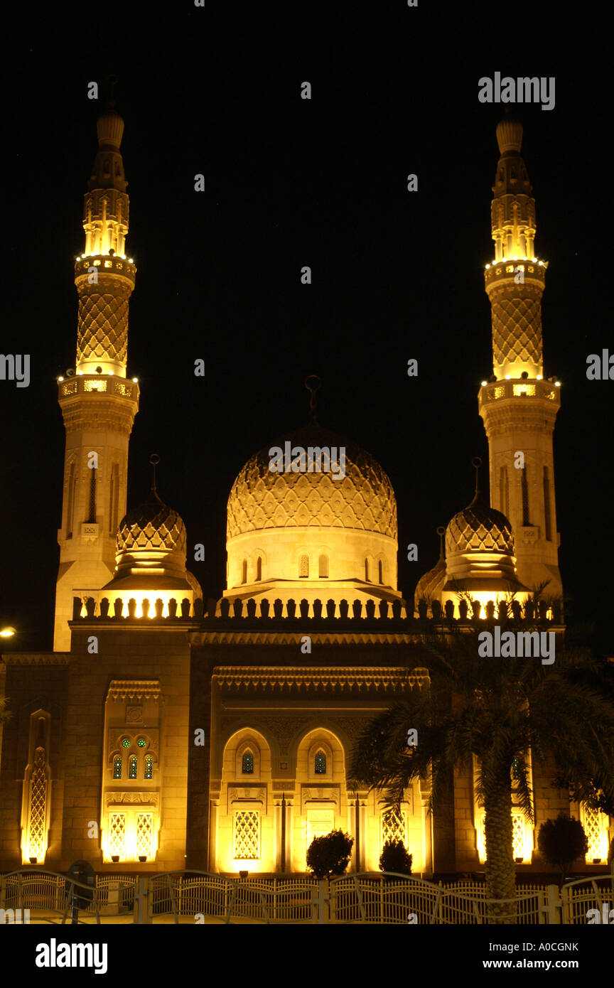 Mosque In Jumeirah Dubai Floodlit At Night UAE United Arab Emirates mosque-in-jumeirah-dubai-floodlit-at-night-uae-united-arab-emirates