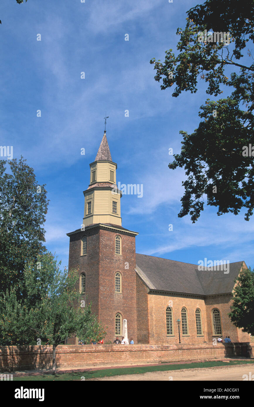 Williamsburg Historic Area Bruton Parish Church Stock Photo