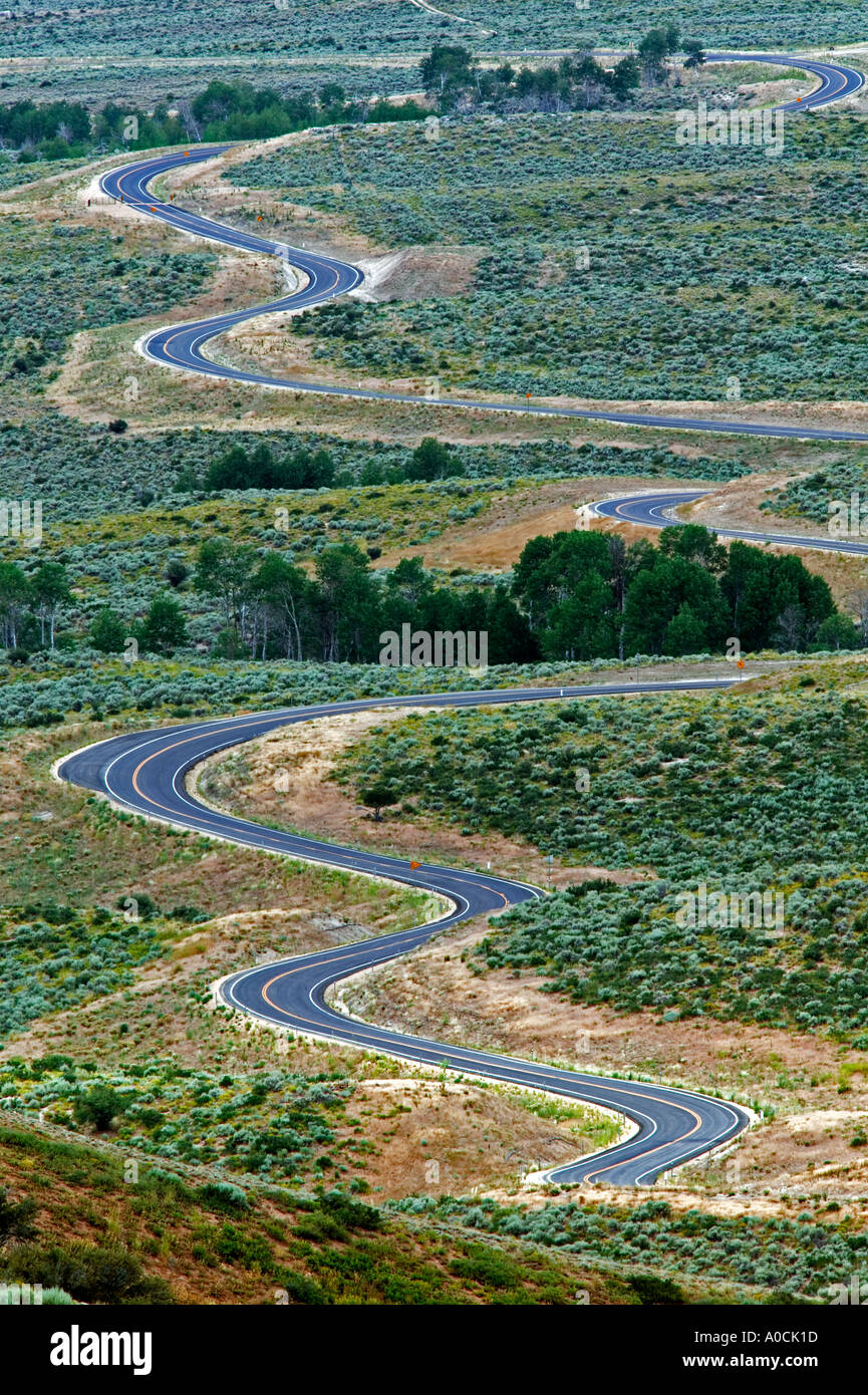 Winding road in Ruby Mountains Nevada Stock Photo