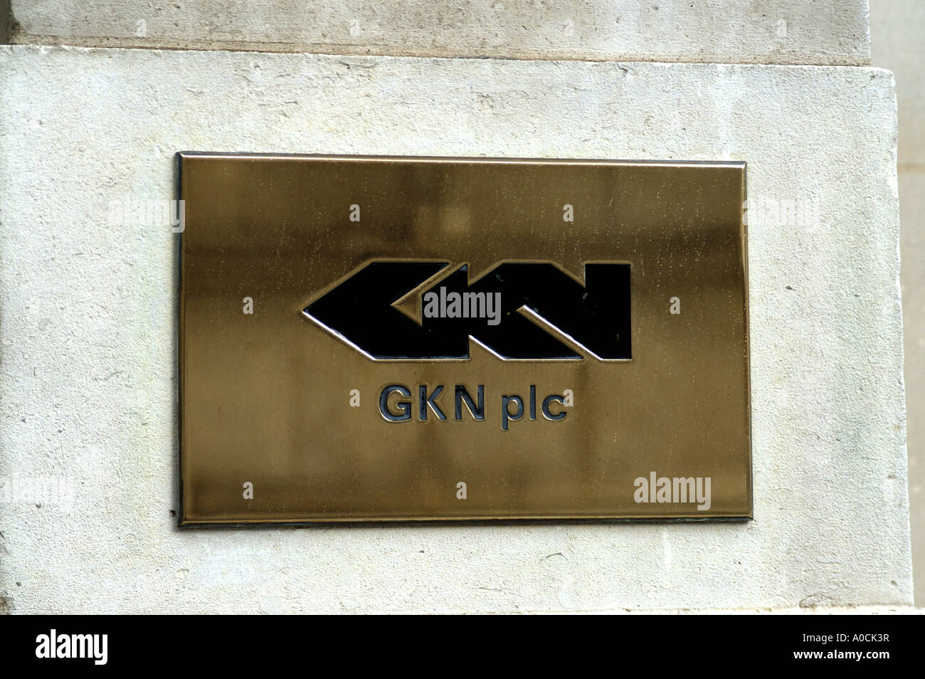 GKN plc HQ brass nameplate London Stock Photo Alamy