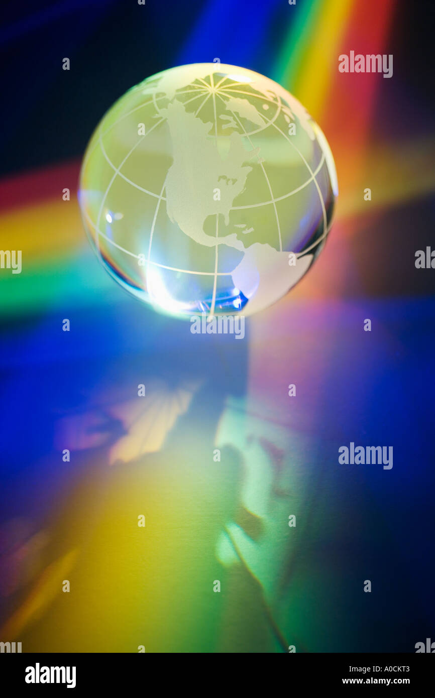 Light passing through a globe Stock Photo