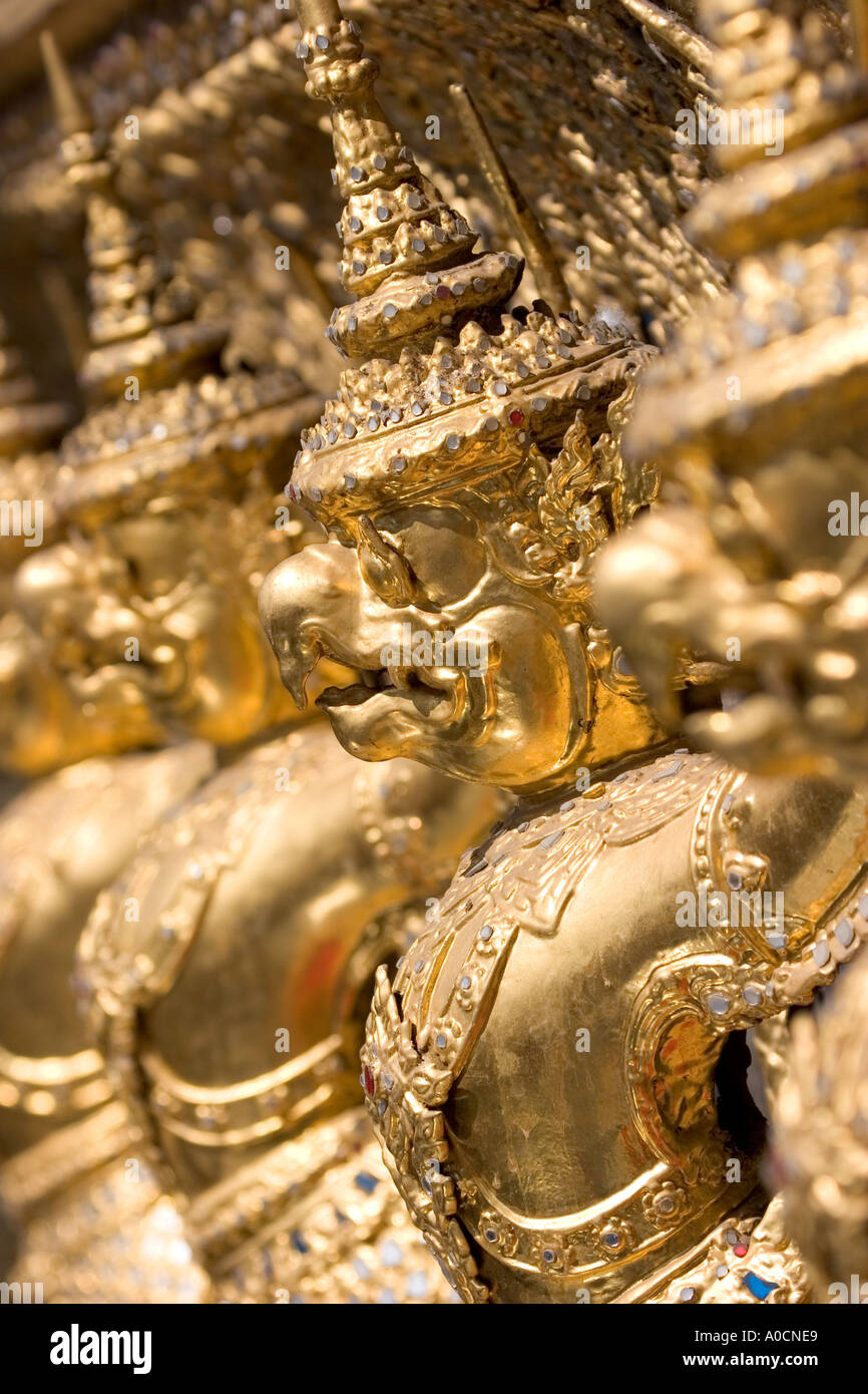 Some of the112 Garudas at the Temple of the Emerald Buddha Grand Palace Bangkok Stock Photo