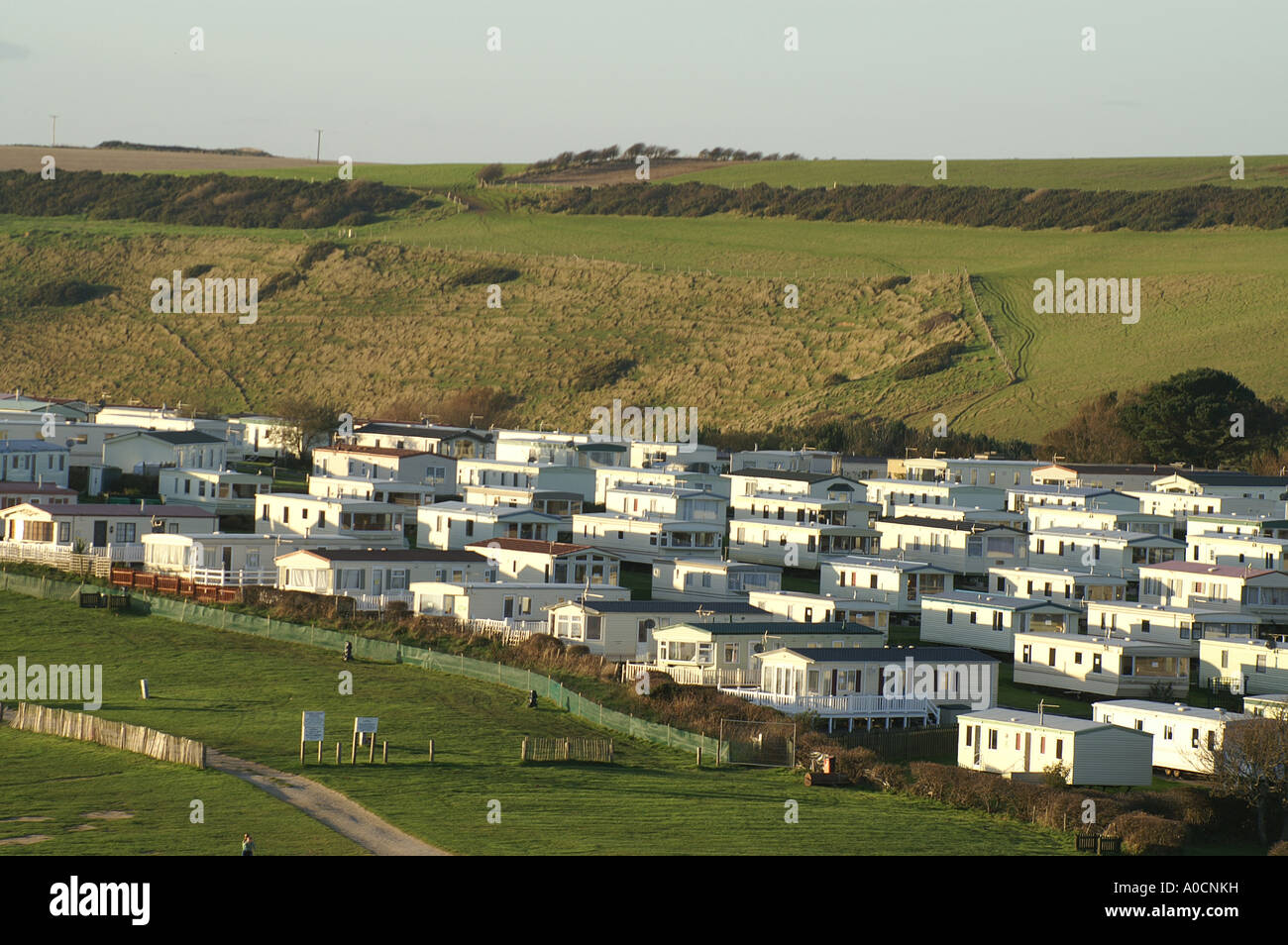 Caravan Park Near Durdle Door On Jurassic Coast Dorset England