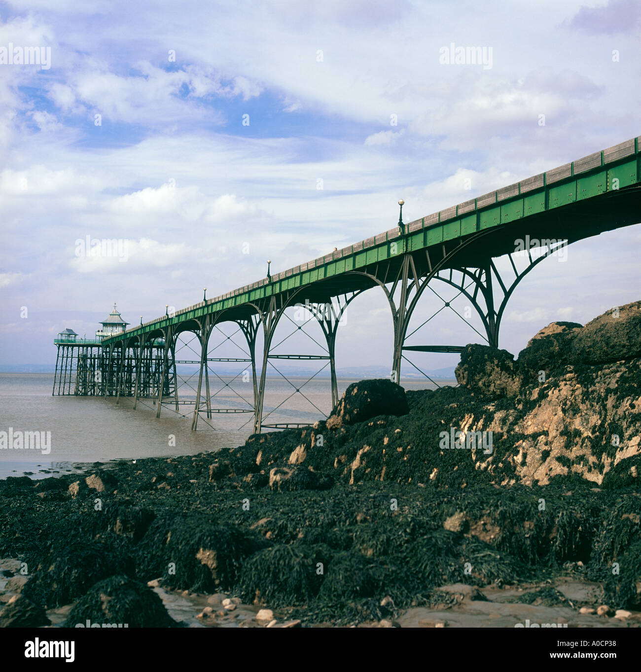 Clevedon Pier on the Bristol Channel coast Somerset England Stock Photo