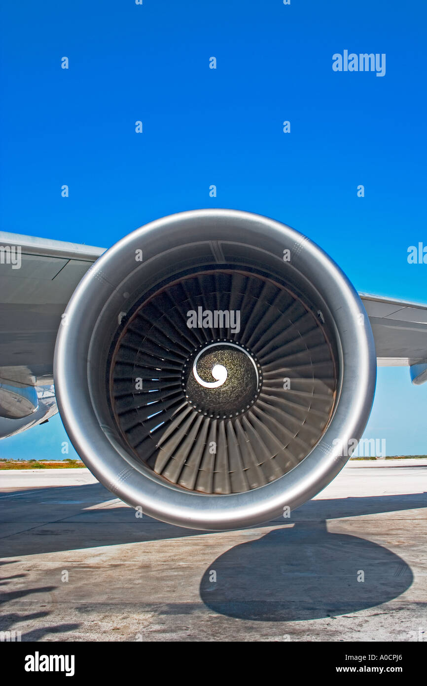 Front View Aircraft Engine Stock Photo