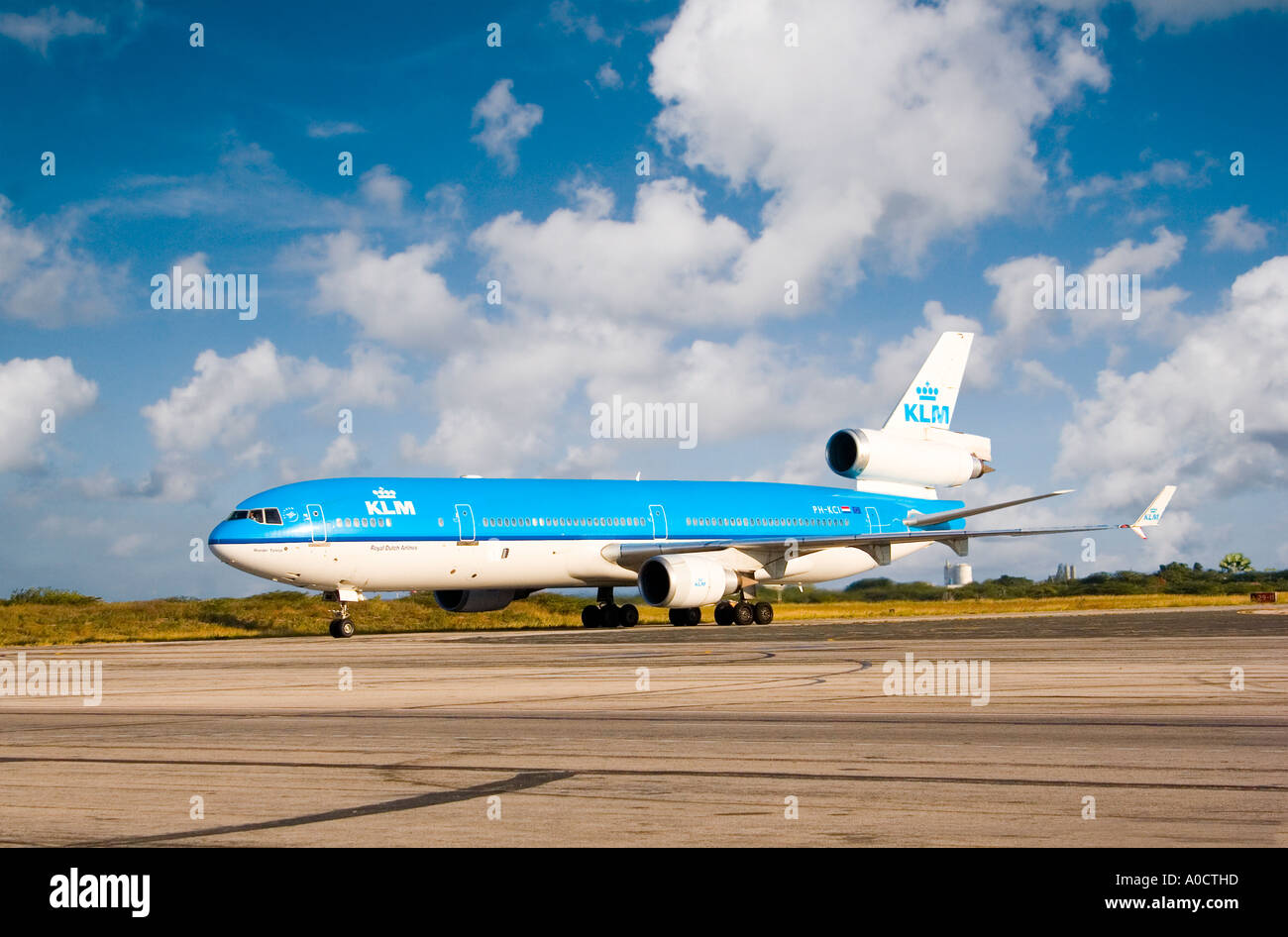 KLM on Platform International Airport of Aruba Stock Photo