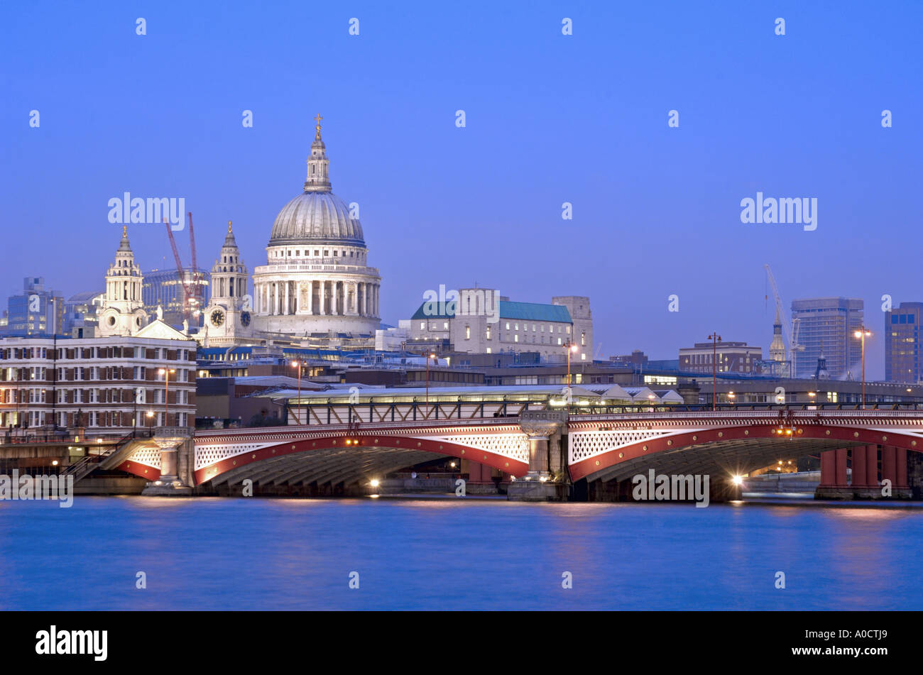 St Paul's Cathedral and Blackfriars Bridge, London, United Kingdom Stock Photo