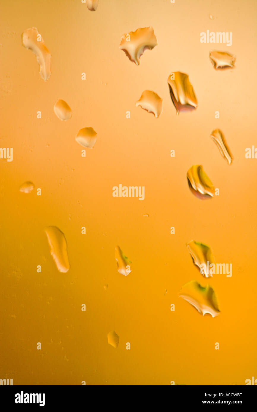 RAINDROPS ON A WINDOW PANE Stock Photo