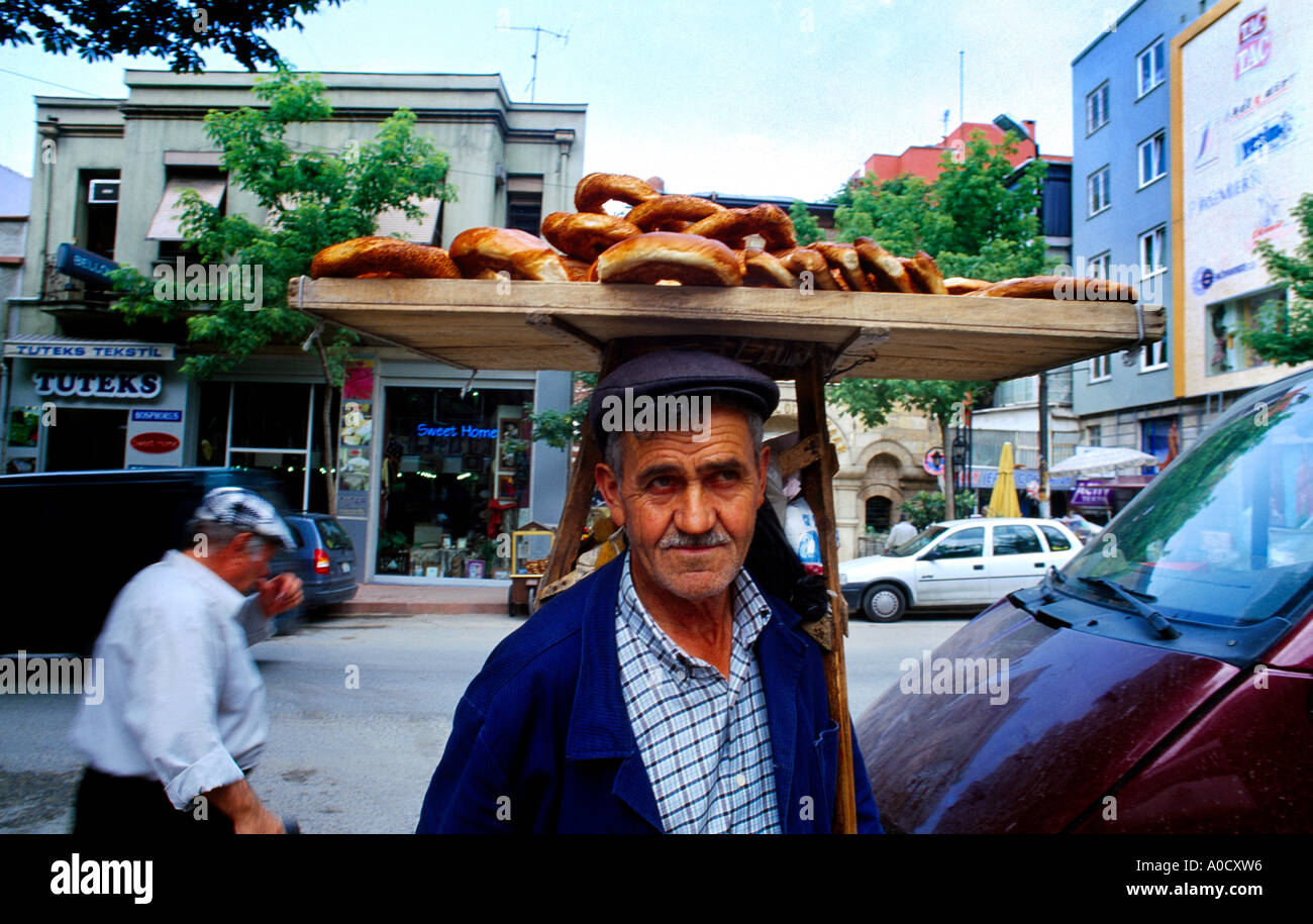 Group portrait of several young guys and one elderly man near stall with  turkish bagel at Taksim in Beyoglu, Istanbul Stock Photo - Alamy