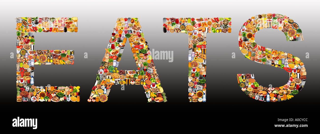 FOODFOLIO WORD ON GRAD EATS Stock Photo Alamy