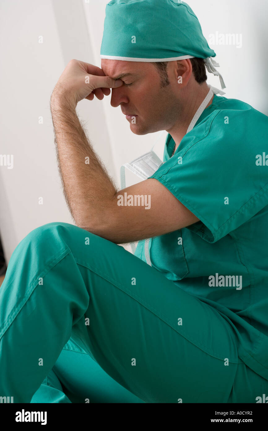 Doctor under stress Stock Photo