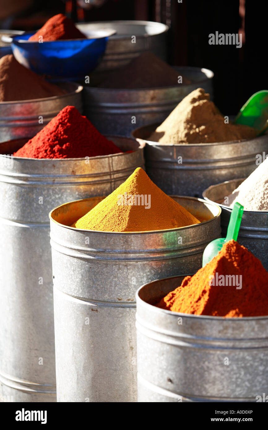 Souk Display Spices on display in the Souks of Marrakech Stock Photo - Alamy