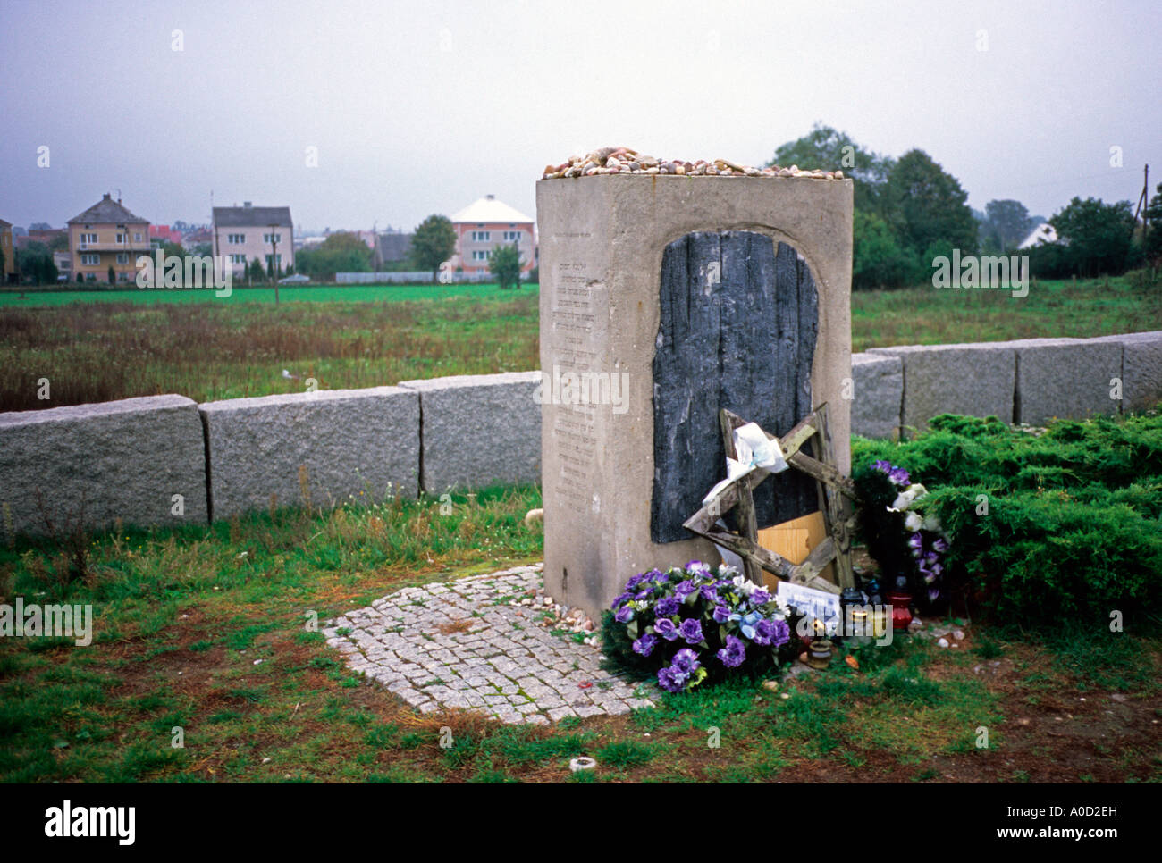 Jedwabne Holocoust Memorial And Housing Stock Photo Alamy