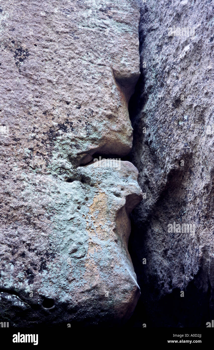 Rock in the shape of lips and chin Stock Photo