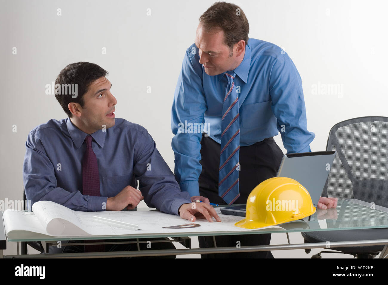 Two contractors in a meeting Stock Photo