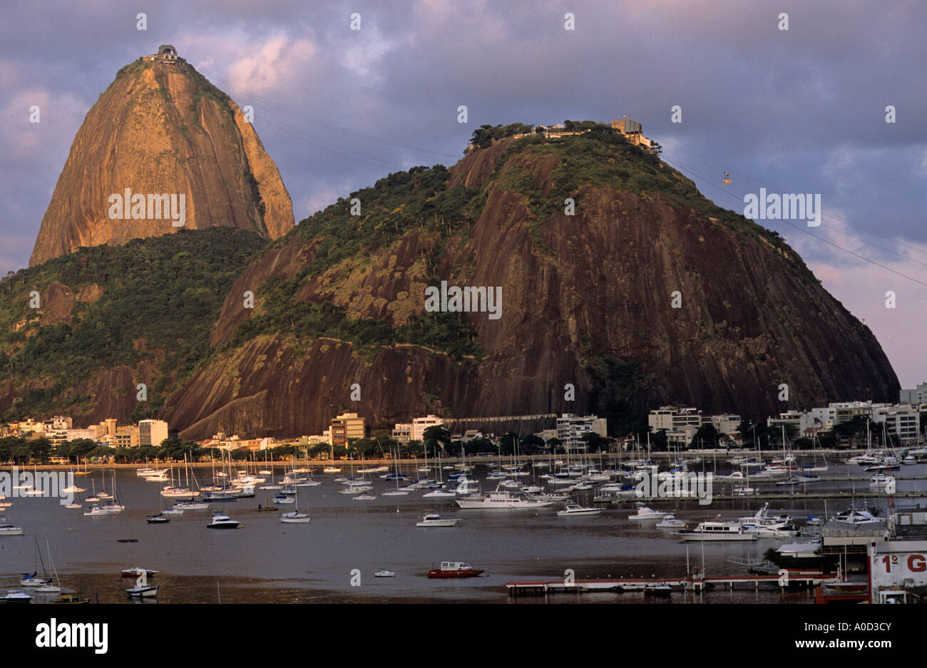 Bay of Botafogo with Sugar Loaf Mountain Rio de Janeiro Brazil Stock Photo