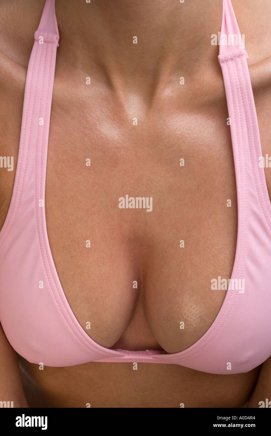 Woman's Bare Chest, Side View, B&W Stock Photo Alamy