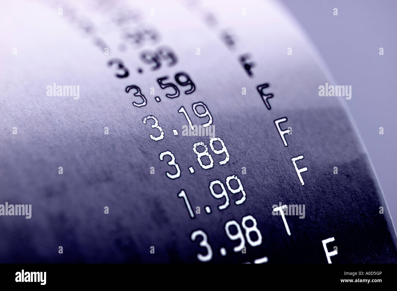 printout of cash register receipt Stock Photo Alamy