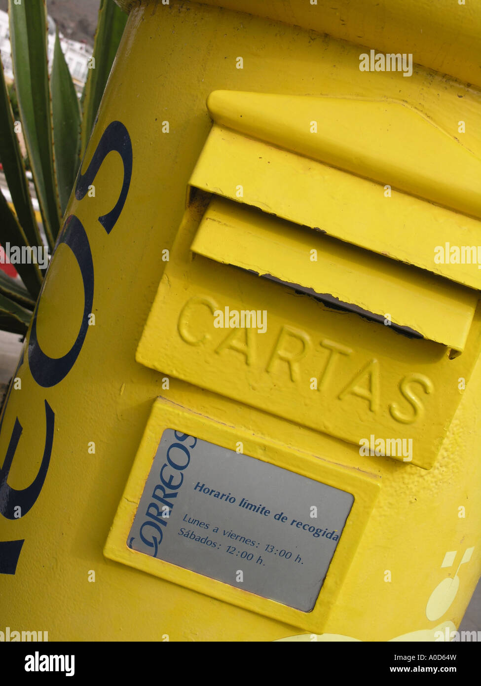 Yellow Mail Box Canary Islands Stock Photo Alamy
