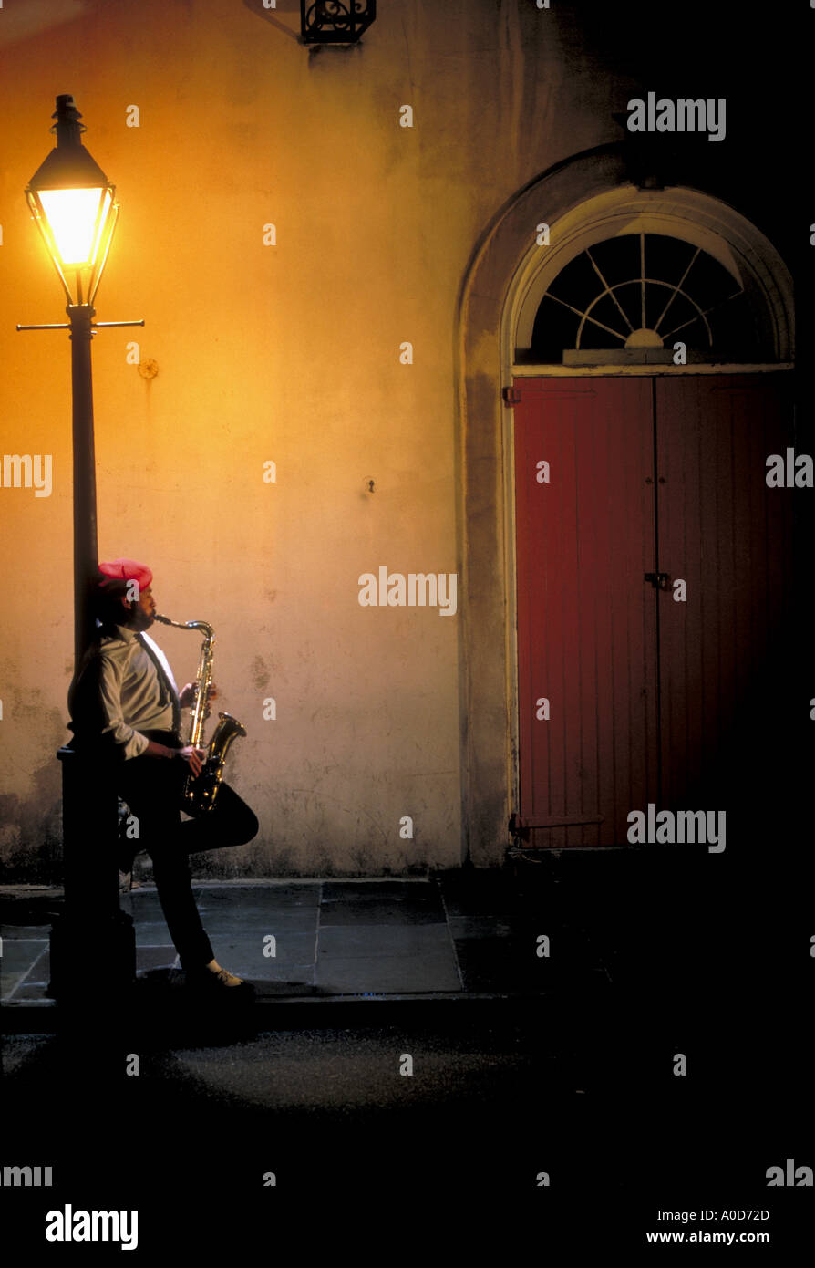 Sax player French Quarter New Orleans La Stock Photo Alamy