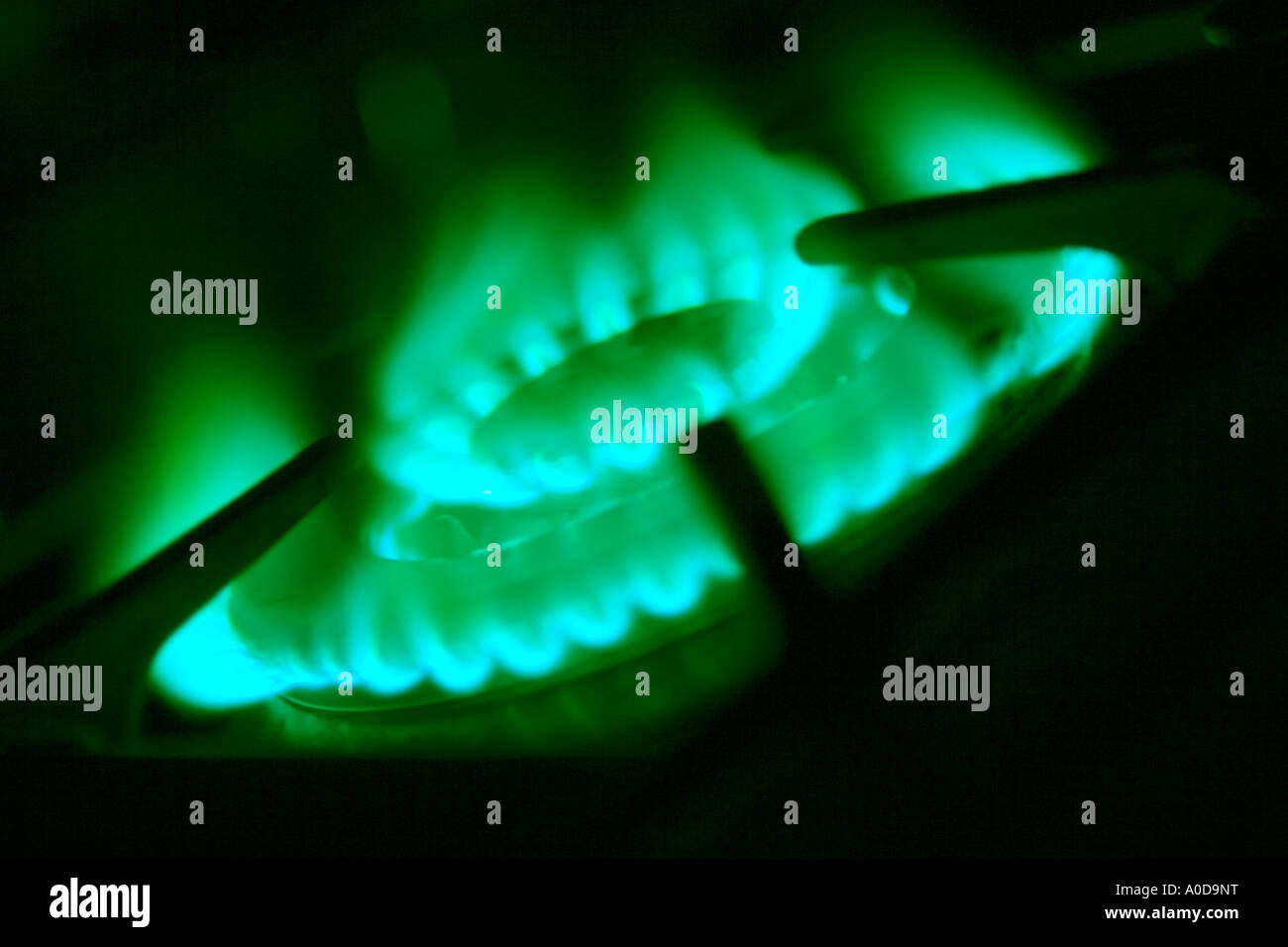 Green Gas Flame Stock Photo Alamy