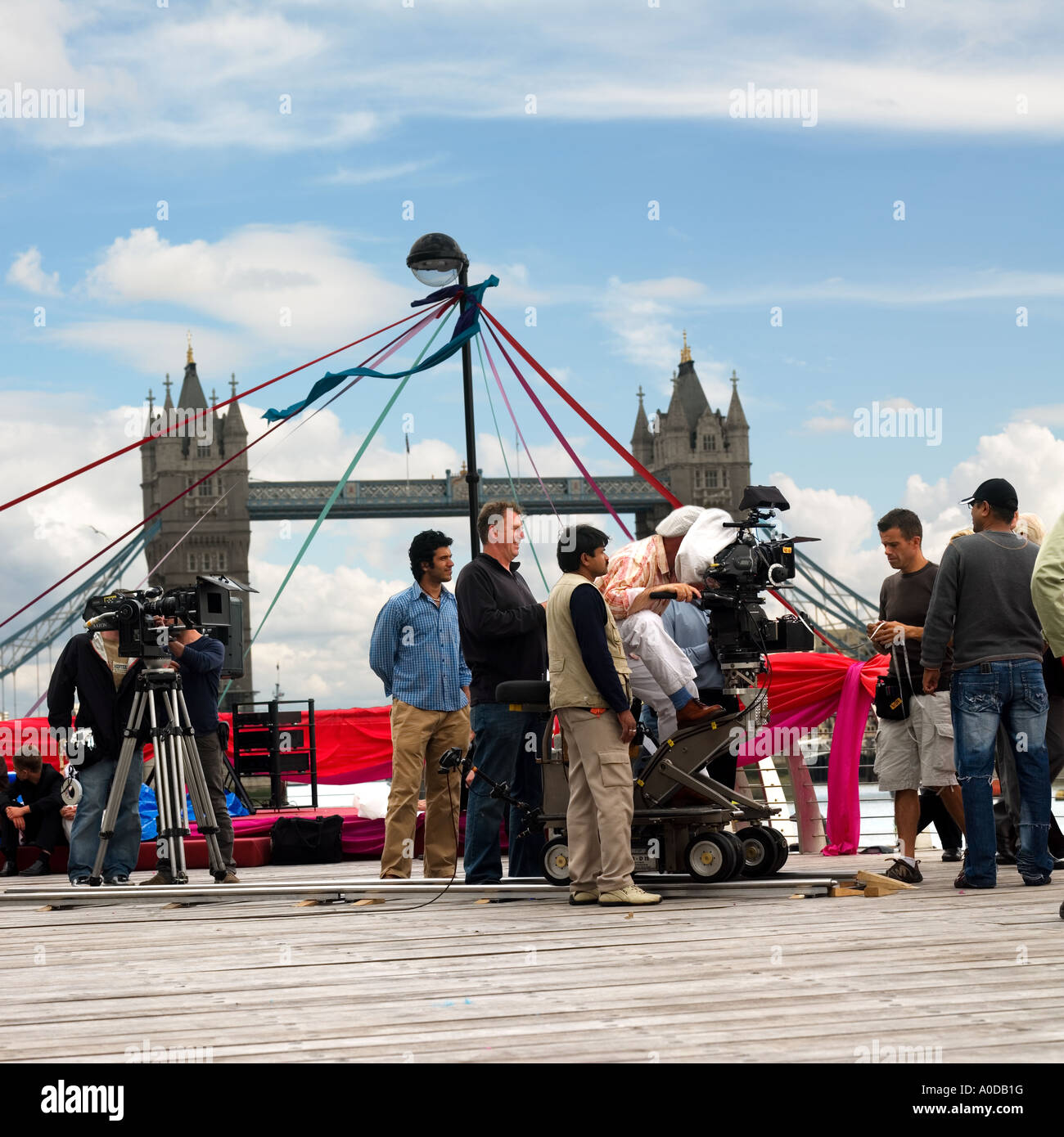 Filming on the set of a Bollywood film in London UK Stock Photo