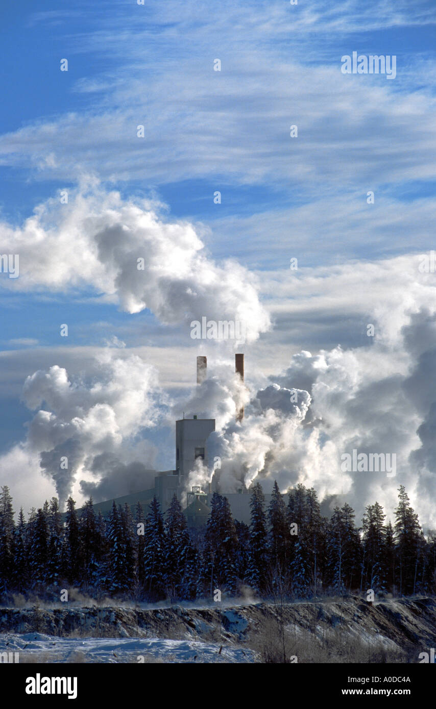 Pulp and Paper Mill engulfed in steam Alberta Canada Stock Photo Alamy