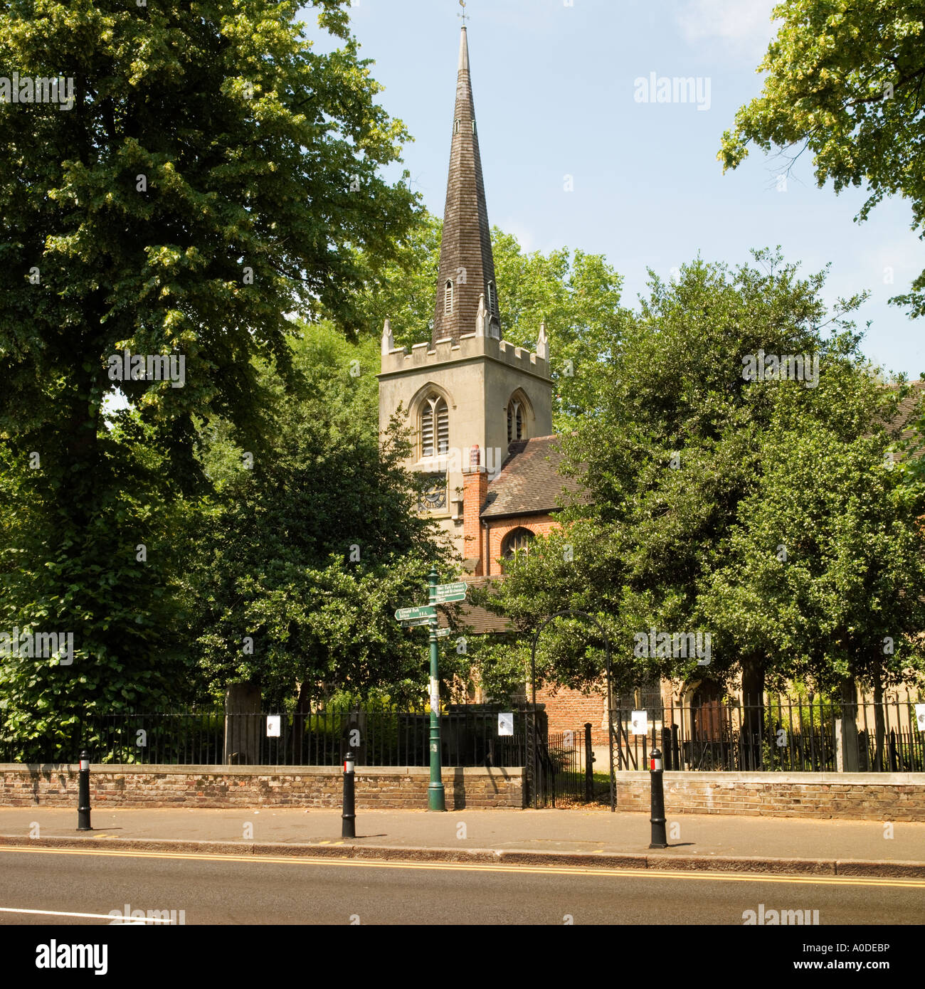 St. Mary's old church in Stoke Newington Church street  north London England UK Stock Photo