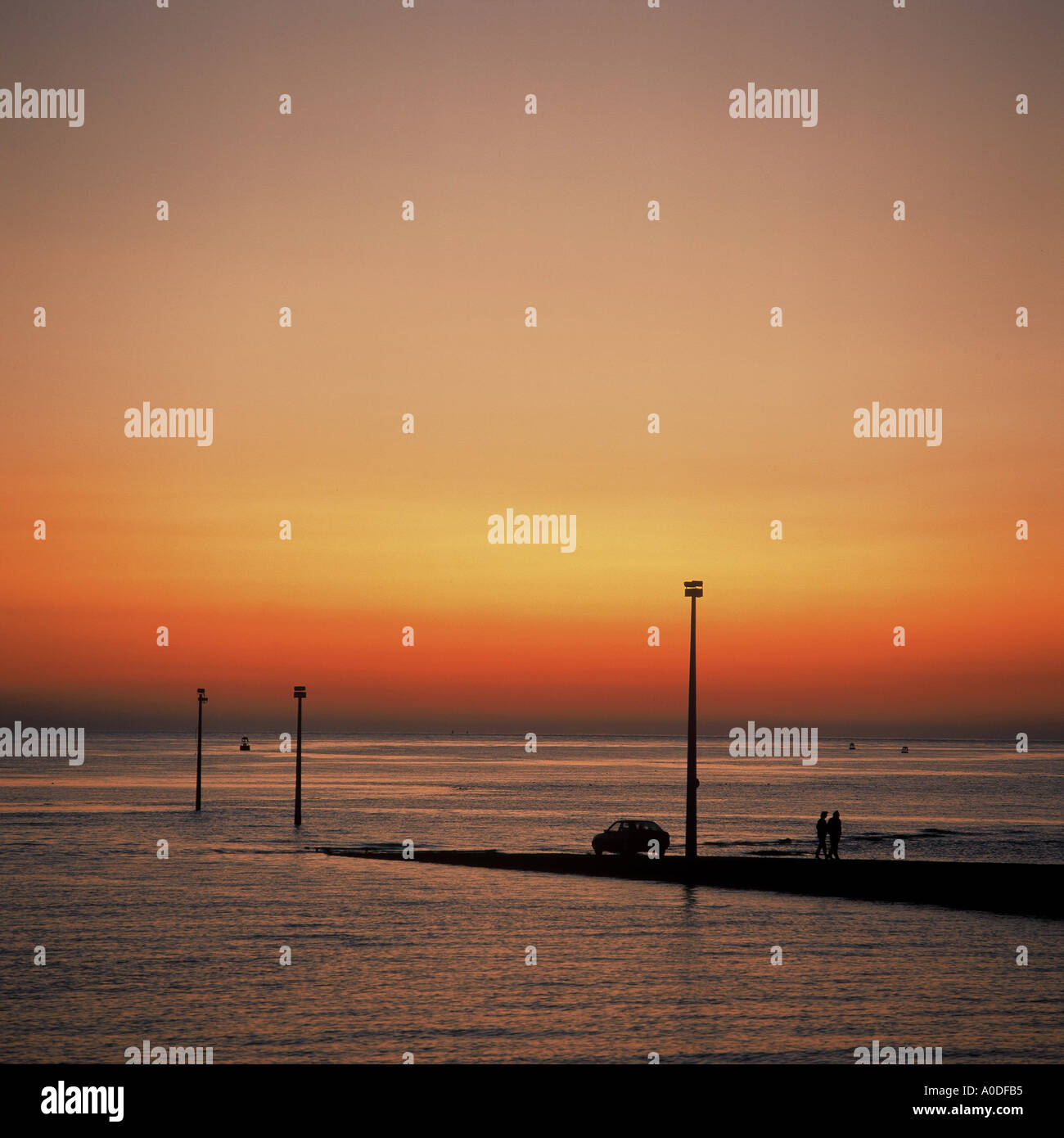 Knott End Jetty at Sunset Stock Photo Alamy