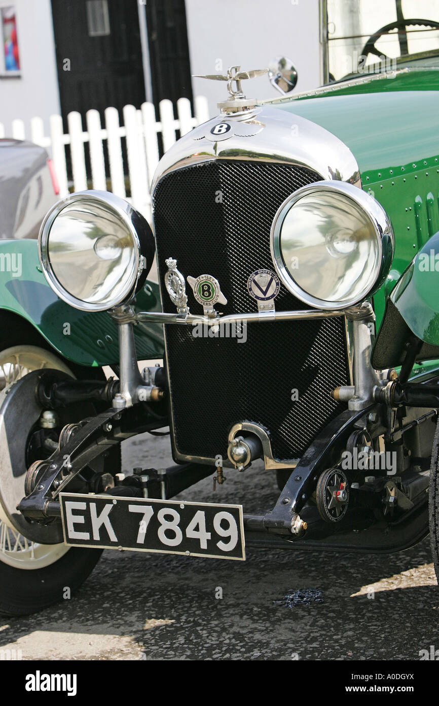 Vintage Bentley Car on display, pictured at Mallory Park Racing Circuit, Leicestershire. Stock Photo