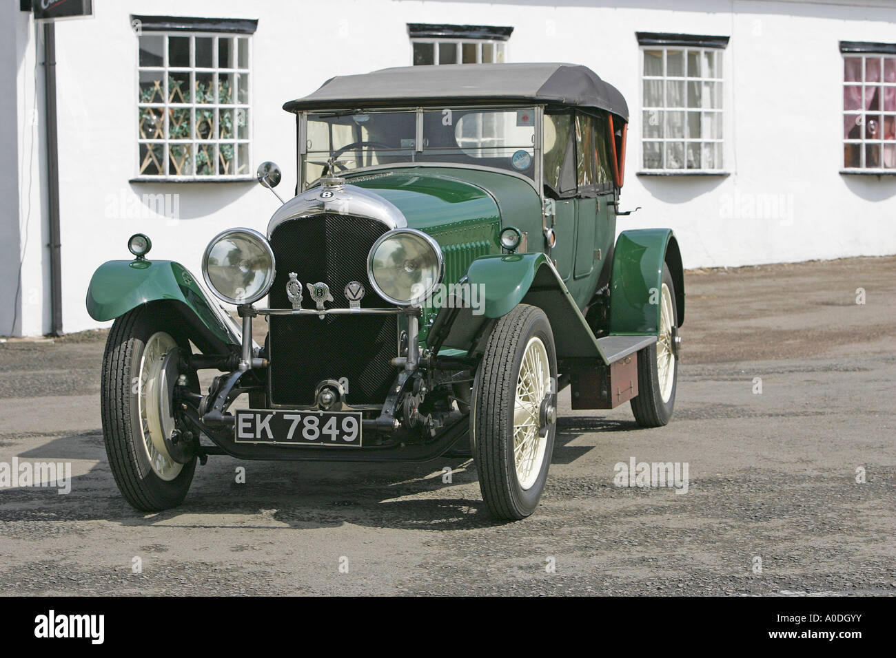 Vintage Bentley Car on display, pictured at Mallory Park Racing Circuit, Leicestershire. Stock Photo