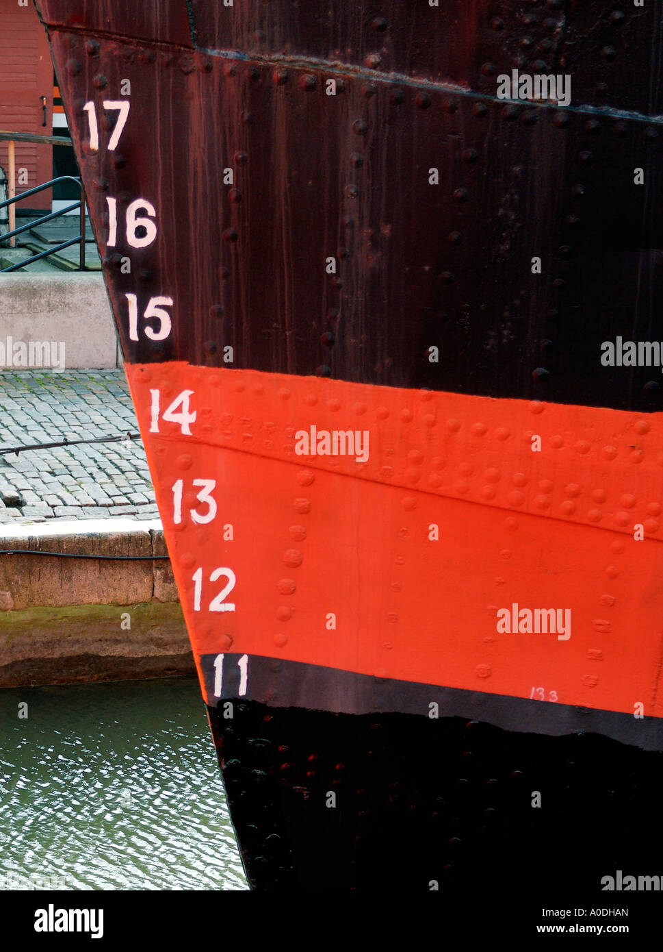 Numbers Indicating the Depth of the Water Painted on a Boat at the