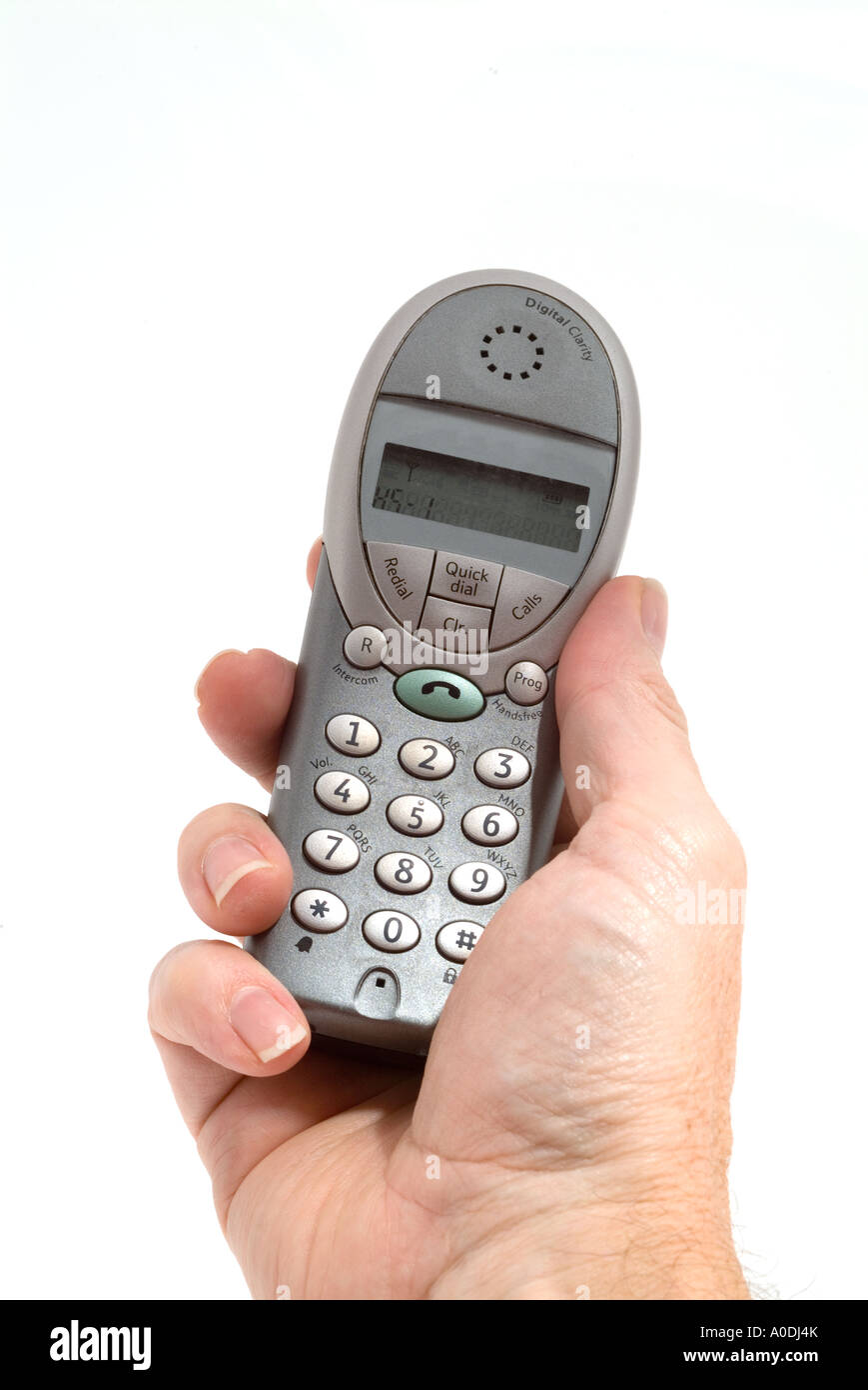 hand holding a telephone Stock Photo Alamy