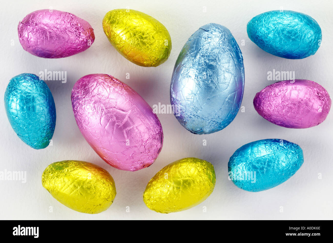 COLOURED EASTER EGGS Stock Photo
