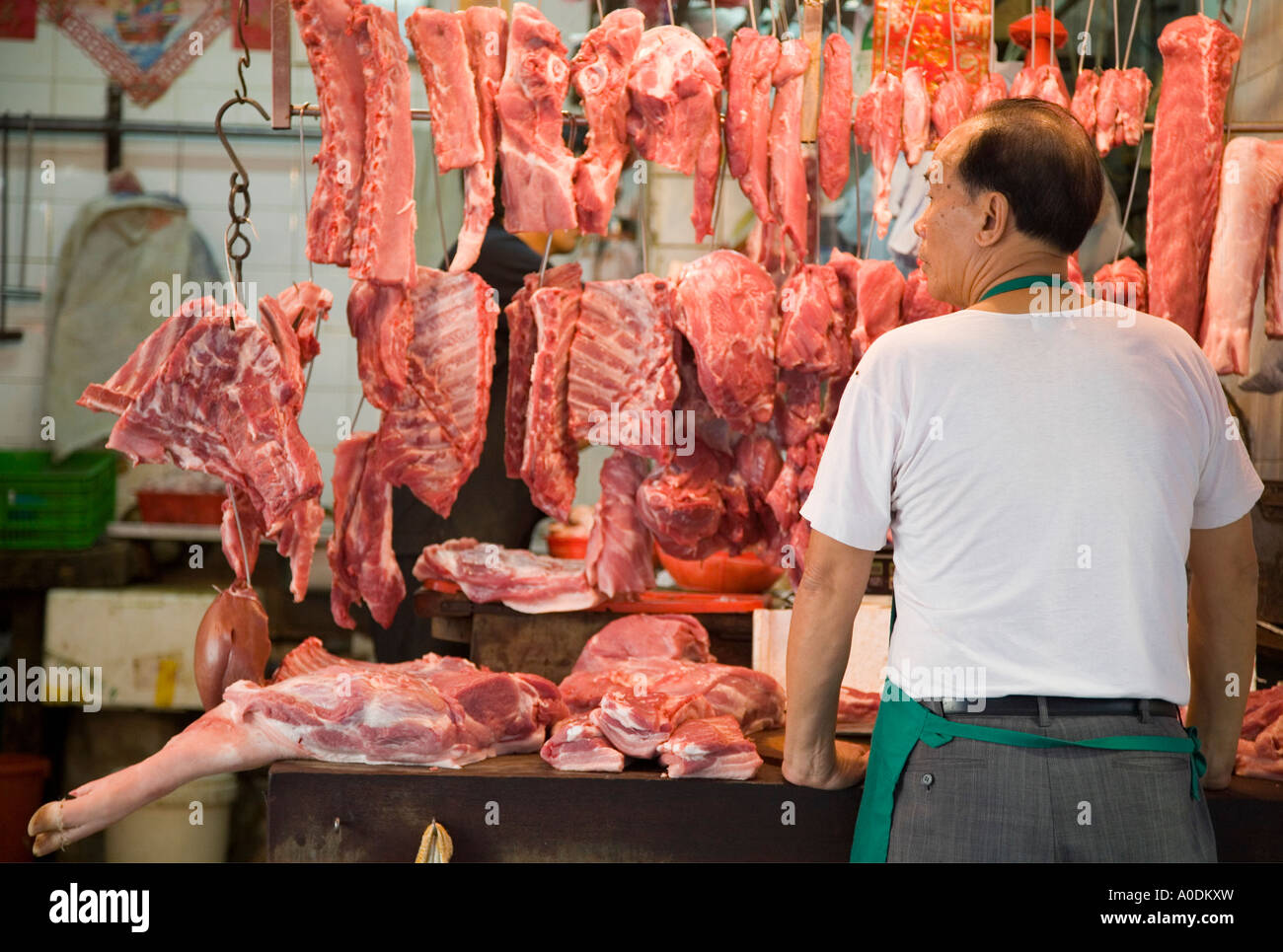 Butchers shop- North Point Hong Kong Stock Photo
