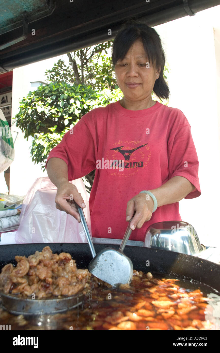Street food vendors ply their trade in Town Penang Stock Photo