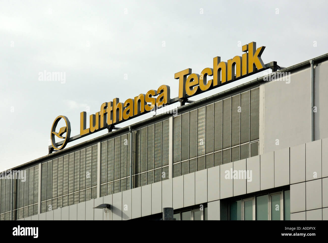 Lufthansa Technik, Duesseldorf International Airport, Germany. Stock Photo